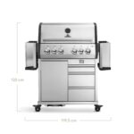 BURNHARD Gasgrill mit 4 Brennern, Heckbrenner und Gusseisen-Grillrost – Bild 3