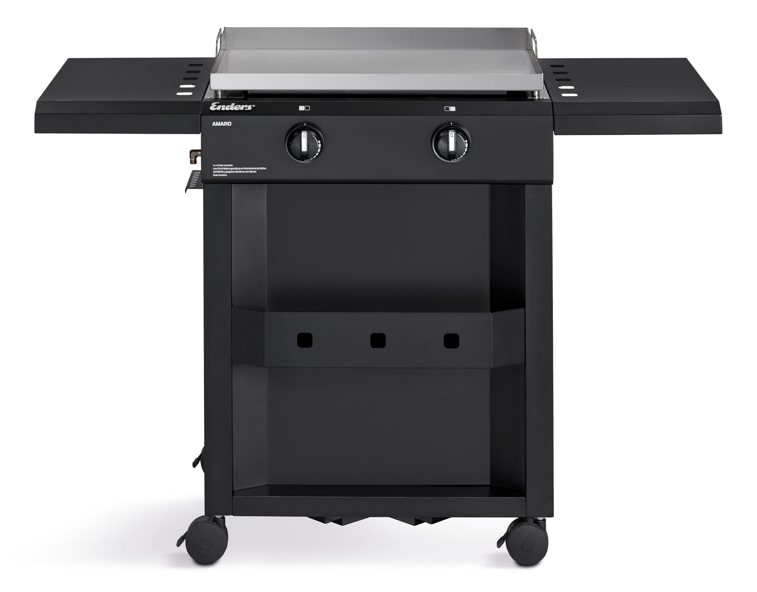 61zzNl2ze4L Enders AMARO 2 Plancha Gasgrill, 2 Edelstahlbrenner, Edelstahl-Plancha, Haube und Ablagefach – Bild 1