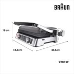 Braun MultiGrill 9 CG 9167 Kontaktgrill mit Grill-, Flach- & Waffelplatten, Temperaturfühler, Boost 265 °C – Bild 7