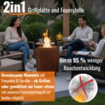 Terma 2IN1 Smofree 2.0 XXL Feuerstelle mit Feuerplatte, raucharm, 75×88 cm, Rost-Patina, Made in Germany – Bild 2
