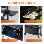 GarveeHome 5-Brenner Gasgrill & Plancha, 40.000 BTU, Gusseisenrost, für Garten & Balkon – Bild 6