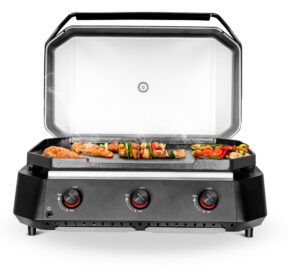 Cozze Plancha Gasgrill, 800×500 mm Grillfläche, Regler, Auto-Zündung, LED-Anzeige & Thermometer