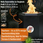 Terma Smofree 2.0 XXL Edelstahl-Feuerstelle mit Ø75 cm Feuerplatte, bis zu 95 % raucharm, Made in Germany – Bild 4