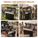 GarveeHome 5-Brenner Gasgrill & Plancha, 40.000 BTU, Gusseisenrost, für Garten & Balkon – Bild 3
