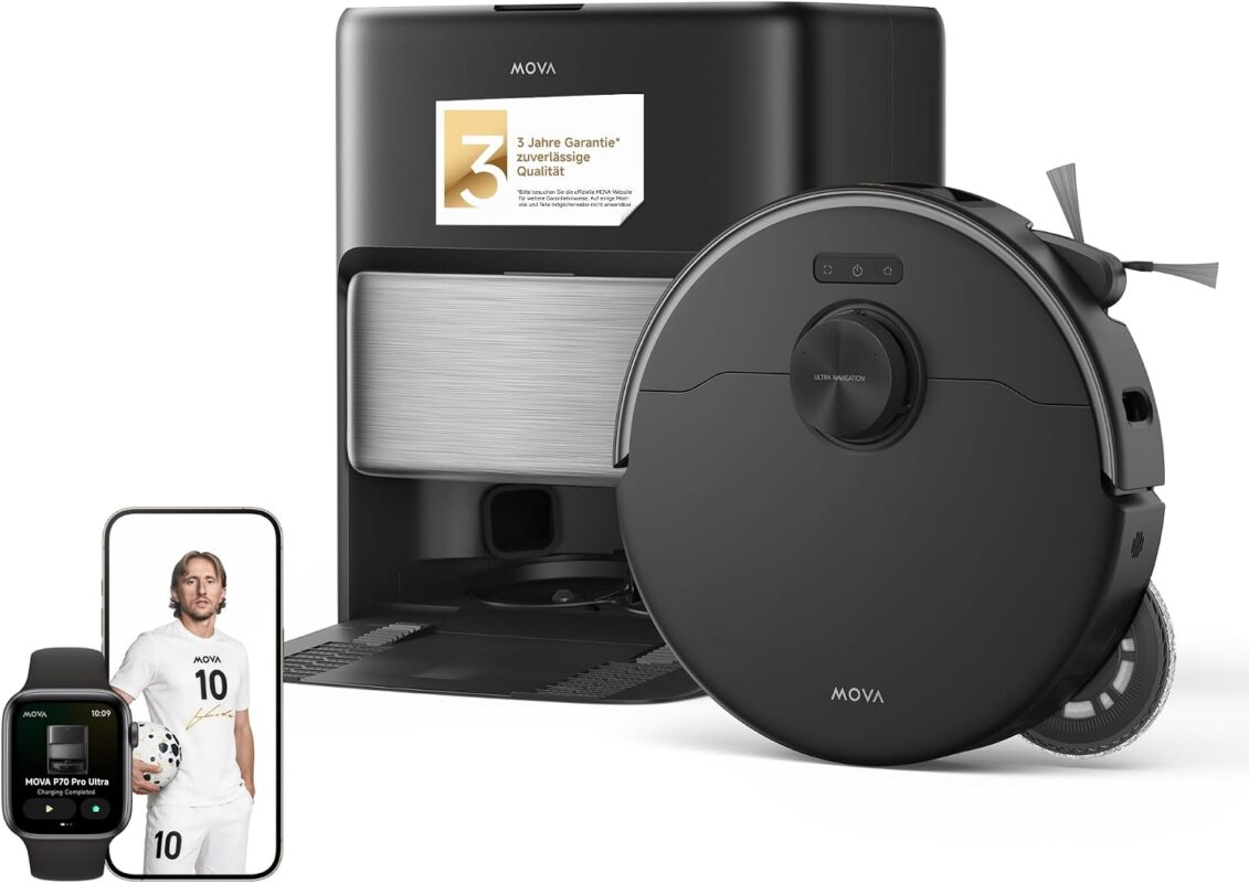 MOVA P70 Pro Ultra Saugroboter 30.000Pa Saugkraft Schwarz