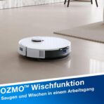 ECOVACS DEEBOT N20 Plus Saugroboter mit Wischfunktion, 8000Pa Saugkraft, staubbeutellose PureCyclone Station, Anti-Haar-Verhedderung, bis zu 300 Minuten Laufzeit, White