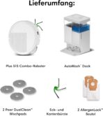iRobot Roomba® Plus 515 Combo Roboter + AutoWash™ Dock, 22Kpa, Multifunktions‑Dock, Wäscht und trocknet die Wischpads bei heißer Temperatur, Clearview LiDAR, Entleert-Sich, Weiß