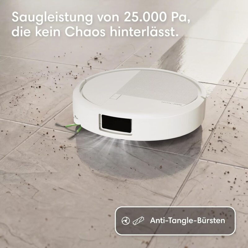 iRobot Roomba® Plus 575 Combo Roboter + AutoWash™ Dock, 25Kpa, Multifunktions‑Dock,Wäscht und trocknet die Wischpads bei heißer Temperatur, Clearview LiDAR+Kamera, Entleert-Sich, Schwarz