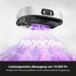 EUREKA J15 Ultra Saugroboter mit Wischfunktion Absaugstation, 19.000 Pa Roboterstaubsauger, Automatische Mopphebung 12mm, Anti-Wickel, Heißwasser-Reinigung 75°C, Saug Wischroboter mit Selbstreinigung