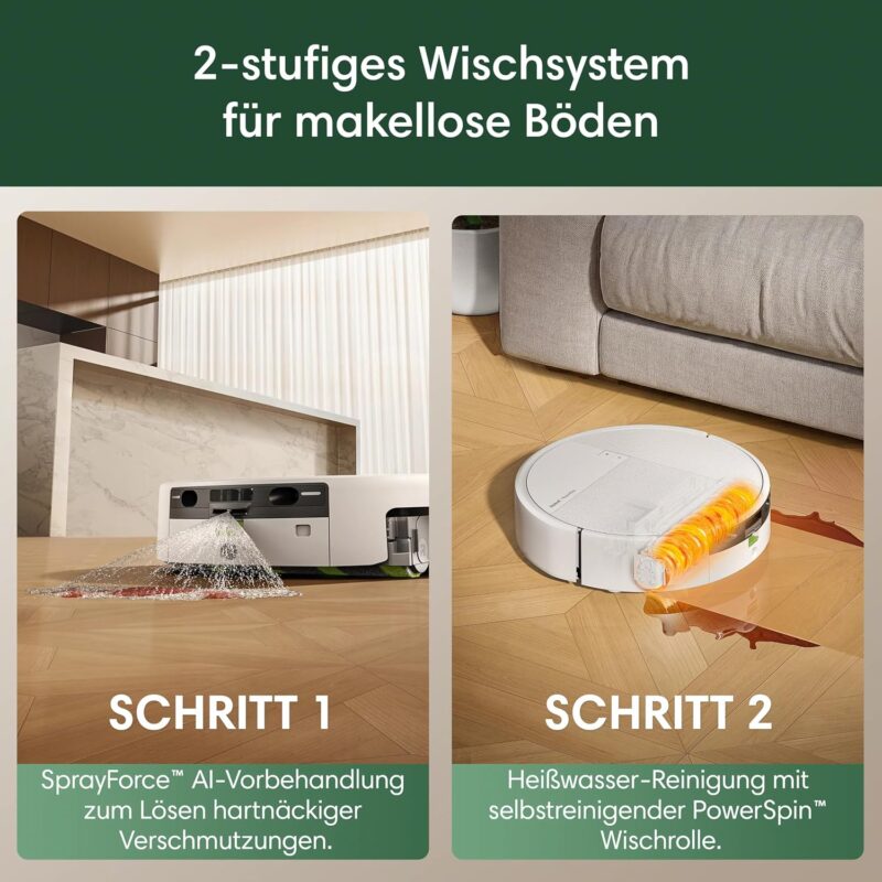 iRobot Roomba 675 Saugroboter, Laser+AI, 30.000 Pa, 80 °C Moppwäsche